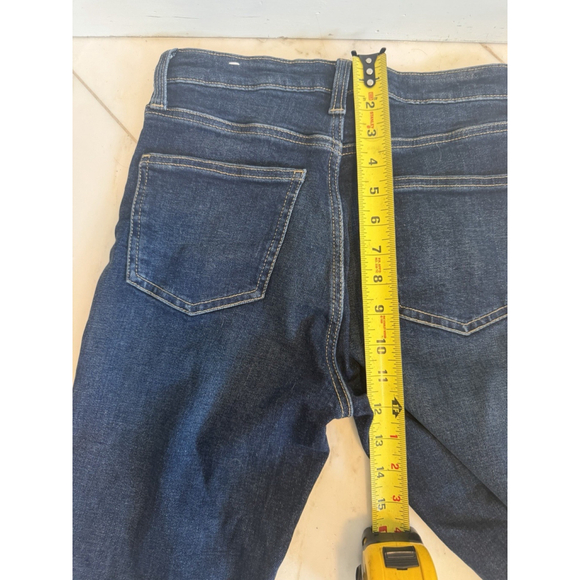 ZARA Women’s High Rise Straight Leg Ankle Jeans Raw Hem Dark Wash Size 2 - Picture 5 of 9